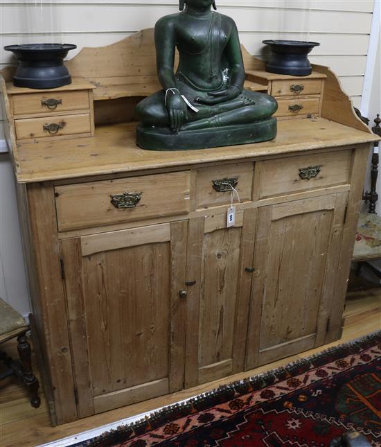 A 19th century Scottish pine dresser W.127cm